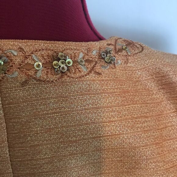 Kasper Skirt Suit Women's Size 6 Peach Metallic 2-Piece Set Skirt & Blazer - Picture 7 of 11